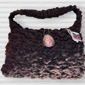 Bag Hag by Jessica Brown Crochet Velvet Interior  Bag